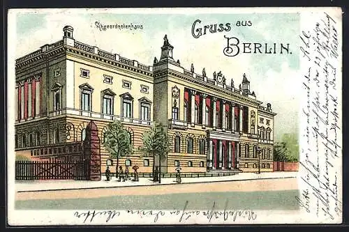 Lithographie Berlin, Abgeordnetenhaus, Prinz-Albrecht-Strasse