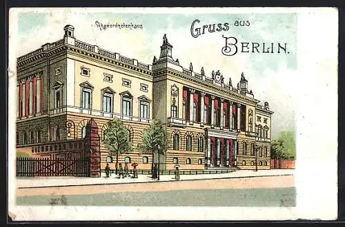 Lithographie Berlin, Abgeordnetenhaus, Prinz-Albrecht-Strasse