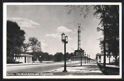 AK Berlin-Tiergarten, Motiv der Ost-West-Achse mit Siegessäule