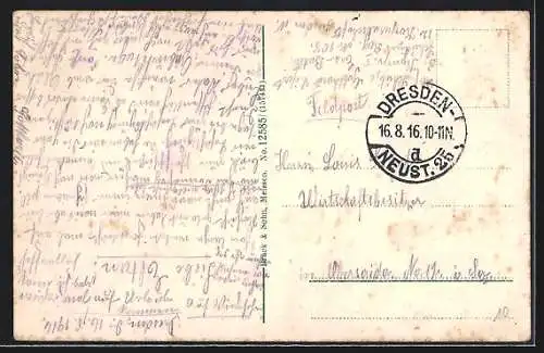 AK Dresden-Neustadt, Blick auf die Kaserne des K. S. Schützen-(Füsilier-)Regiments No. 108