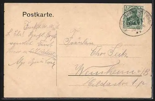 Künstler-AK Frankfurt-Oberrad, Gerbermühle zur Zeit Goethes und Mariannens von Willemer