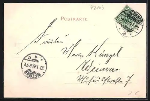 AK Elberfeld, Königl. Eisenbahn-Direktion und Reiterdenkmal