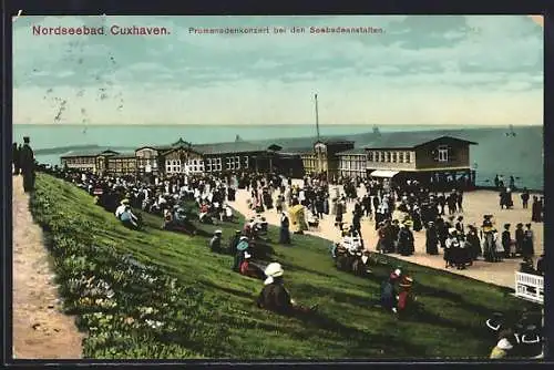 AK Cuxhaven, Promenadenkonzert bei den Seebadeanstalten