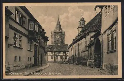 AK Mühlhausen i. Thür., St. Antonii und Rabenturm