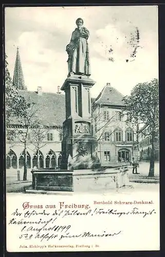 AK Freiburg / Breisgau, Berthold Schwarz-Denkmal