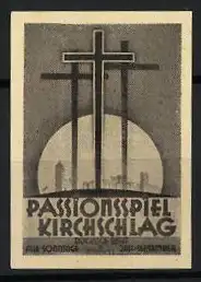 Reklamemarke Kirschlag, Passionsspiel 1933, Kreuze als Symbol