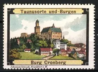 Reklamemarke Taunusorte und Burgen, Burg Cronberg, Burgansicht