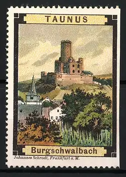 Reklamemarke Taunus, Burgschwalbach, Burgansicht