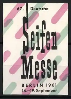 Reklamemarke Berlin, 67. Deutsche Seifenmesse, 1961, abstrakte Muster