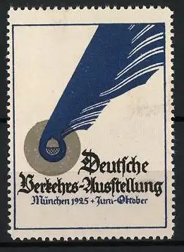 Reklamemarke München, Deutsche Verkehrs-Ausstellung 1925, stilisierter Flugzeugpropeller