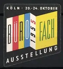 Reklamemarke Köln, Büro Fach Ausstellung 1955, Buchstabenblock