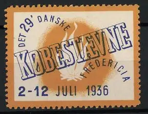 Reklamemarke Fredericia, Det 29` Danske Købestævne, Flamme, 1936