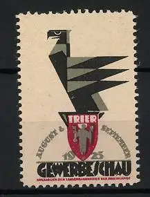 Reklamemarke Trier, Gewerbeschau 1925, Adler und Wappen