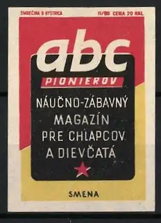 Reklamemarke Smena, abc Pionierov, Stern