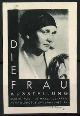 Reklamemarke Berlin 1933, Die Frau Ausstellung, Porträt einer Frau