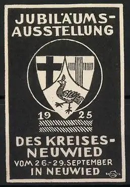 Reklamemarke Neuwied, Jubiläumsausstellung 1925, Wappen mit Vogel