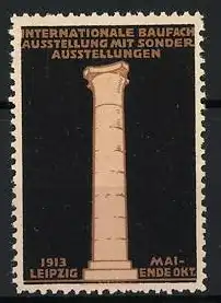 Reklamemarke Leipzig, Internationale Baufachausstellung 1913, Säule