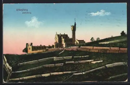 AK Würzburg, Blick auf Gasthaus Steinburg