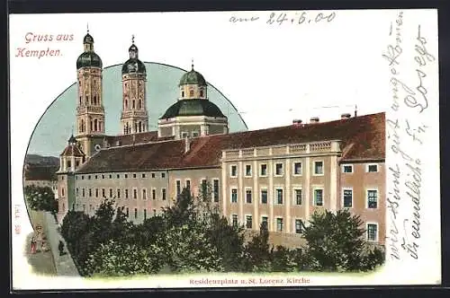 AK Kempten / Allgäu, Residenzplatz mit St. Lorenz Kirche