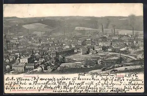 AK Deuben / Freital, Panorama-Ansicht mit Industriegebiet