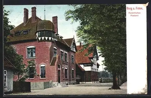 AK Burg / Fehmarn, Kaiserliches Postamt aus Backsteinen