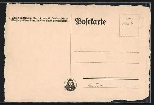 Künstler-AK Leipzig-Dölitz, Torhaus zum Schloss Dölitz