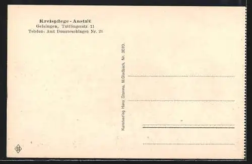 AK Geisingen / Baden, Kreispflege-Anstalt, Schlafsaal im Männerhaus, Tuttlingerstrasse 11