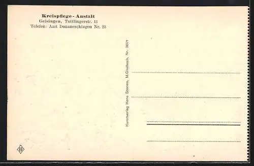 AK Geisingen / Baden, Kreispflege-Anstalt, Schlafsaal Männerhaus, Tuttlingerstrasse 11