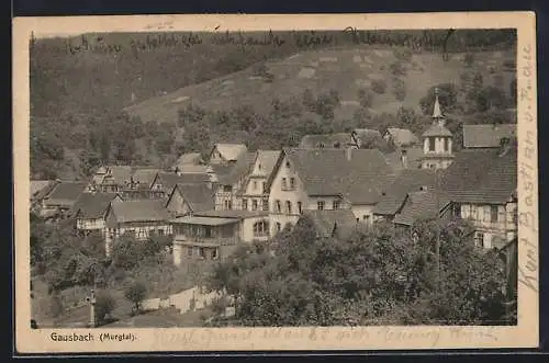 AK Gausbach /Murgtal, Ortspartie mit Kirche