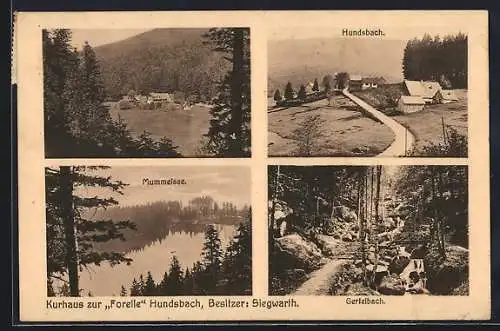 AK Hundsbach / Schwarzwald, Kurhaus zur Forelle, Mummelsee