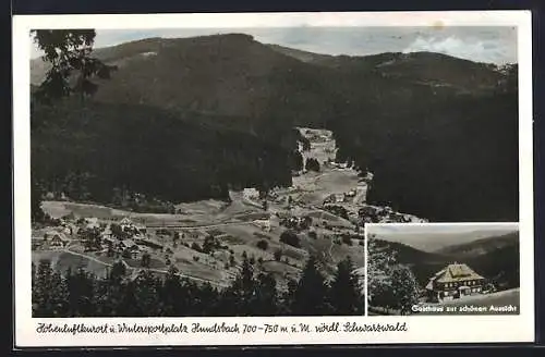 AK Hundsbach / Schwarzwald, Blick auf Wintersportplatz aus der Vogelschau