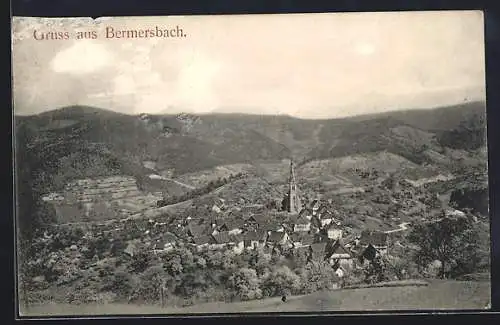 AK Bermersbach / Murgtal, Totalansicht mit Kirche