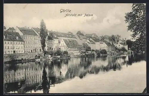 AK Görlitz, Altstadt mit Neisse