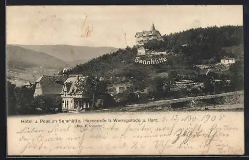 AK Hasserode b. Wenigerode a. Harz, Hotel und Pension Sennhütte