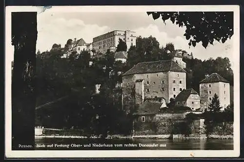 AK Passau, Blick auf Festung Ober- und Niederhaus