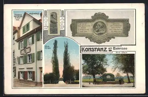 AK Konstanz, Hus-Haus, Hus-Allee und Hus-Stein