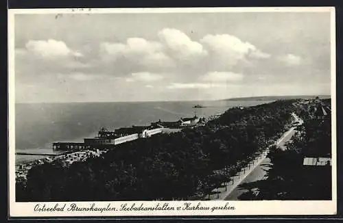 AK Brunshaupten, Seebadeanstalten vom Kurhaus gesehen