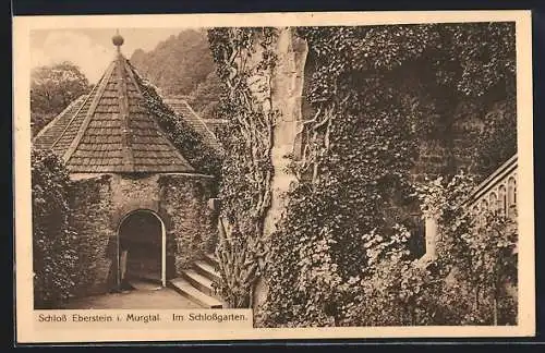 AK Eberstein /Murgtal, Schloss, im Schlossgarten