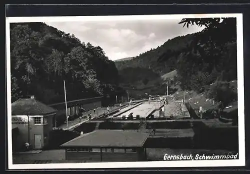 AK Gernsbach i. Murgtal, Schwimmbad, Totalansicht