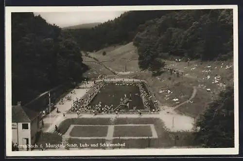 AK Gernsbach i. Murgtal, Städt. Luft- und Schwimmbad, Totalansicht