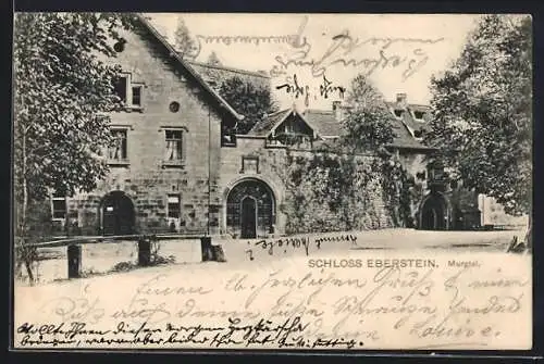 AK Eberstein /Murgtal, Schloss, Schlosshof im Sonnenschein