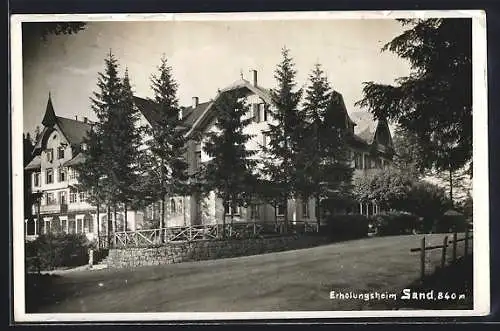 AK Sand / Schwarzwald, Erholungsheim im Sonnenschein