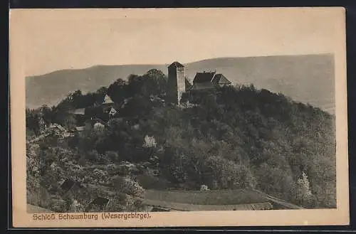 AK Schaumburg /Wesergebirge, Blick zum Schloss