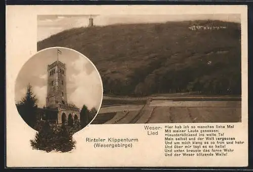 AK Rinteln /Weser, Rintelner Klippenturm auf dem Wesergebirge