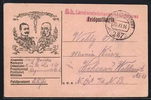 AK Kaiser Franz Josef I. von Österreich und Kaiser Wilhelm II.