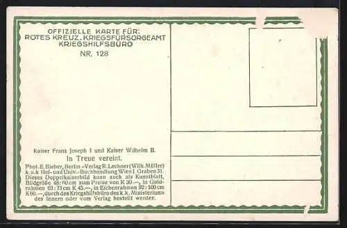 Künstler-AK Kaiser Franz Josef I. von Österreich und Kaiser Wilhelm II.