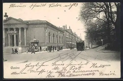 AK Genève, Corraterie, Strassenbahn