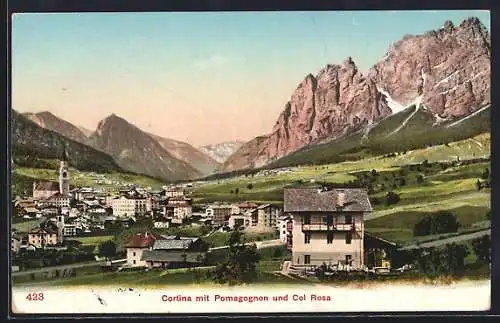 AK Cortina, Ortsansicht mit Pomagognon und Col Rosa