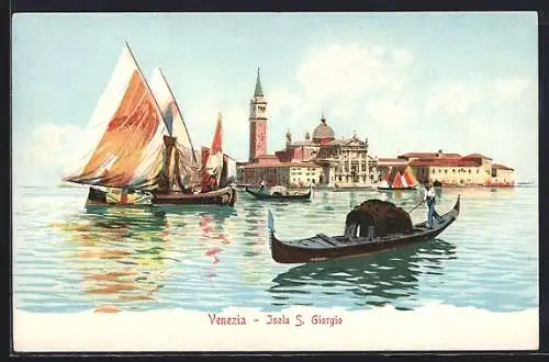 AK Venezia, Isola S. Giorgio, Gondel und Segelboot