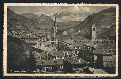 AK Bozen, Teilansicht mit Rosengarten